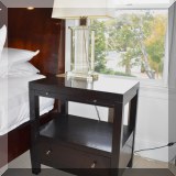 F15. Mitchell Gold + Bob Williams single drawer nightstand with pull out tray. 29”h x 27”w x 19”d 